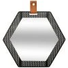 Atmosphera - Miroir Hexagonal En Métal Ajouré Noir 30 X 34 Cm - Noir -Miroir Soldes Boutique 24898621 1