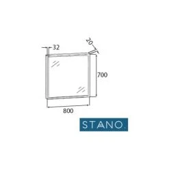 STANO. Miroir Rectangulaire SMART 80x70cm Avec Cadre Noir Mat - Noir -Miroir Soldes Boutique 25011473 5