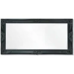 Hommoo Miroir Mural Style Baroque 100 X 50 Cm Noir HDV09974 -Miroir Soldes Boutique 25064325 5