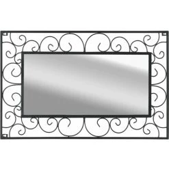 Hommoo Miroir Mural Rectangulaire 50 X 80 Cm Noir HDV11864 -Miroir Soldes Boutique 25068262 3