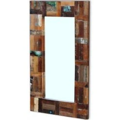 ASUPERMALL Miroir Bois De Recuperation Massif 80 X 50 Cm -Miroir Soldes Boutique 25228779 2