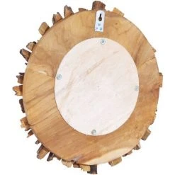 YOUTHUP Miroir Mural 40 Cm Teck Rond - Brun -Miroir Soldes Boutique 25354587 4
