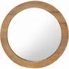 YOUTHUP Miroir Mural 60 Cm Teck Rond - Brun