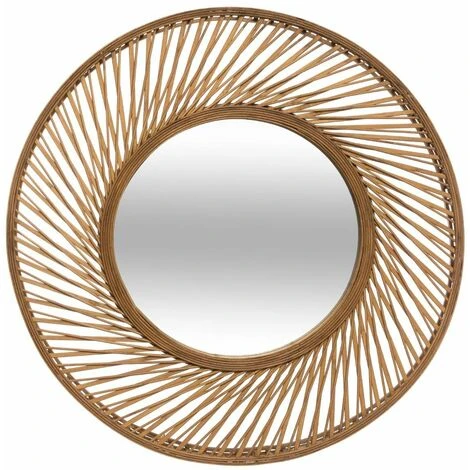 ATMOSPHERA Miroir Bambou Spirale D72 - Marron 4 ATMOSPHERA Miroir Bambou Spirale D72 - Marron – Image 2