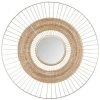 Atmosphera - Grand Miroir Mural Soleil En Métal Doré Et Rotin Tressé H 75 Cm - Doré -Miroir Soldes Boutique 26197519 1