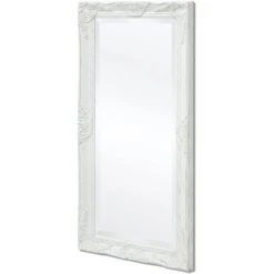 TRUE DEAL Miroir Mural Style Baroque 100 X 50 Cm Blanc -Miroir Soldes Boutique 26220297 4