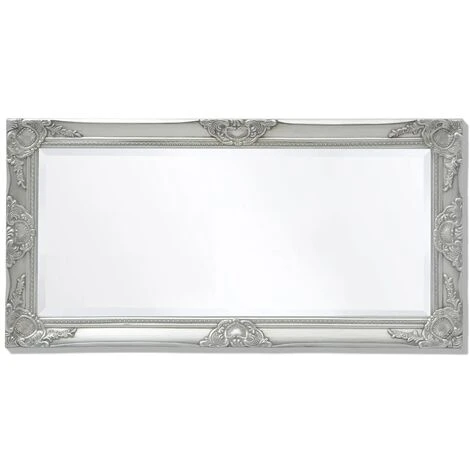 TRUE DEAL Miroir Mural Style Baroque 100 X 50 Cm Argenté 7 TRUE DEAL Miroir Mural Style Baroque 100 X 50 Cm Argenté – Image 5