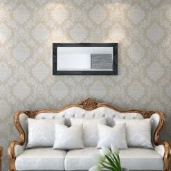 TRUE DEAL Miroir Mural Style Baroque 100 X 50 Cm Noir -Miroir Soldes Boutique 26220300 2