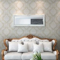 TRUE DEAL Miroir Mural Style Baroque 140 X 50 Cm Blanc -Miroir Soldes Boutique 26220301 2