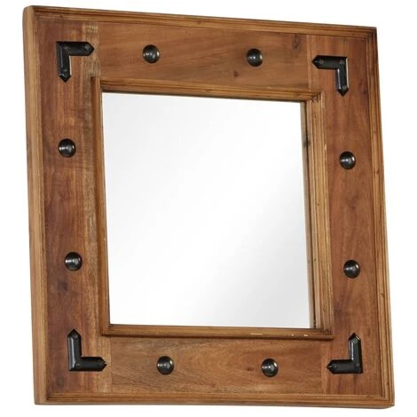 TRUE DEAL Miroir Bois D'acacia Massif 50 X 50 Cm 4 TRUE DEAL Miroir Bois D'acacia Massif 50 X 50 Cm – Image 2