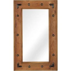 TRUE DEAL Miroir Bois D'acacia Massif 50 X 80 Cm