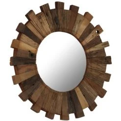 TRUE DEAL Miroir Mural Bois De Récupération Massif 70 Cm -Miroir Soldes Boutique 26222637 2