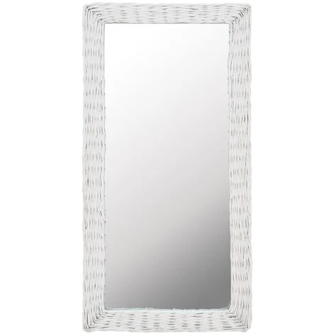 TRUE DEAL Miroir Osier Blanc 50 X 100 Cm 3 TRUE DEAL Miroir Osier Blanc 50 X 100 Cm
