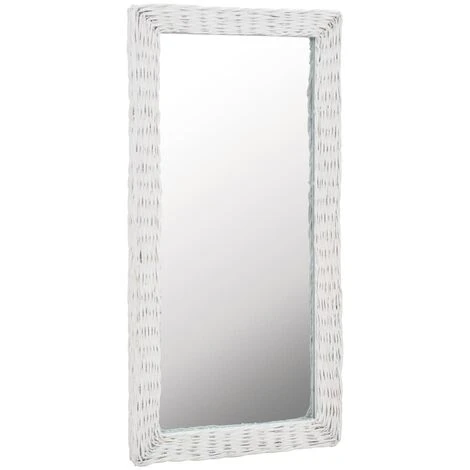 TRUE DEAL Miroir Osier Blanc 50 X 100 Cm 4 TRUE DEAL Miroir Osier Blanc 50 X 100 Cm – Image 2