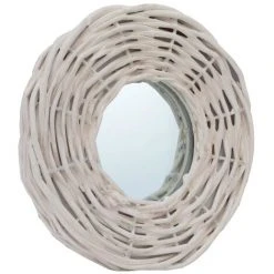 TRUE DEAL Miroirs 3 Pcs Blanc 15 Cm Osier -Miroir Soldes Boutique 26299629 3