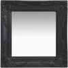 TRUE DEAL Miroir Mural Style Baroque 40x40 Cm Noir