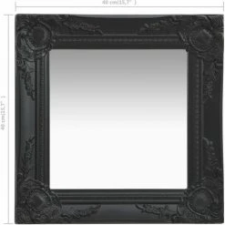 TRUE DEAL Miroir Mural Style Baroque 40x40 Cm Noir -Miroir Soldes Boutique 26304866 5