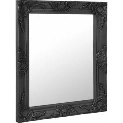 TRUE DEAL Miroir Mural Style Baroque 50x60 Cm Noir -Miroir Soldes Boutique 26304949 2