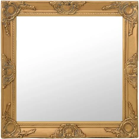 TRUE DEAL Miroir Mural Style Baroque 60x60 Cm Doré 3 TRUE DEAL Miroir Mural Style Baroque 60x60 Cm Doré