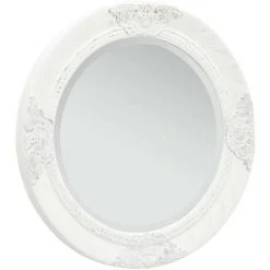TRUE DEAL Miroir Mural Style Baroque 50 Cm Blanc
