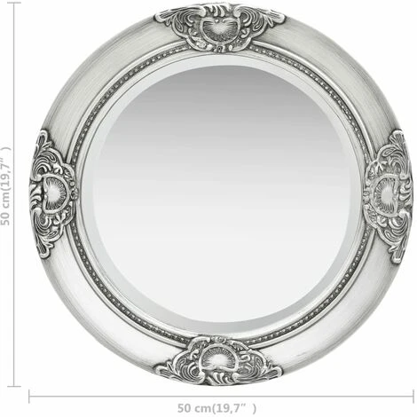 TRUE DEAL Miroir Mural Style Baroque 50 Cm Argenté 7 TRUE DEAL Miroir Mural Style Baroque 50 Cm Argenté – Image 5