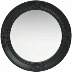TRUE DEAL Miroir Mural Style Baroque 50 Cm Noir -Miroir Soldes Boutique 26305093 2