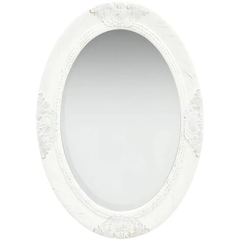 TRUE DEAL Miroir Mural Style Baroque 50x70 Cm Blanc 3 TRUE DEAL Miroir Mural Style Baroque 50x70 Cm Blanc