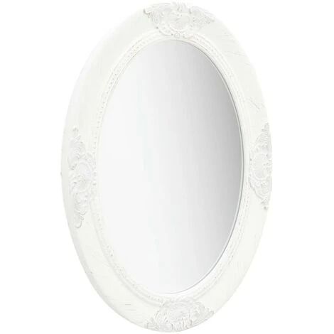 TRUE DEAL Miroir Mural Style Baroque 50x70 Cm Blanc 4 TRUE DEAL Miroir Mural Style Baroque 50x70 Cm Blanc – Image 2