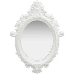 TRUE DEAL Miroir Mural Style Château 56x76 Cm Blanc