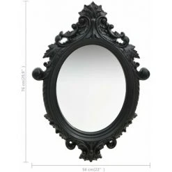 TRUE DEAL Miroir Mural Style Château 56x76 Cm Noir -Miroir Soldes Boutique 26305151 5