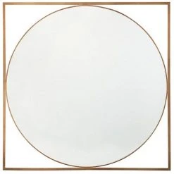 BELIANI Miroir En Bois D'ingénierie Doré 76x76 - Doré