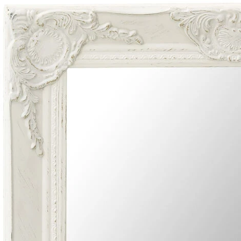 ASUPERMALL Miroir Mural Style Baroque 60x40 Cm Blanc 6 ASUPERMALL Miroir Mural Style Baroque 60x40 Cm Blanc – Image 4