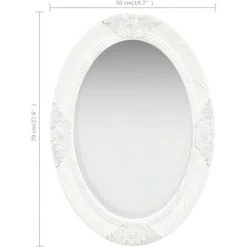 ASUPERMALL Miroir Mural Style Baroque 50x70 Cm Blanc 9 ASUPERMALL Miroir Mural Style Baroque 50x70 Cm Blanc -Miroir Soldes Boutique 26426298 3