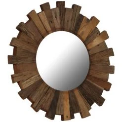 ASUPERMALL Miroir Mural Bois De Traverses Massif 70 Cm -Miroir Soldes Boutique 26508598 2