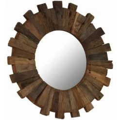ASUPERMALL Miroir Mural Bois De Traverses Massif 70 Cm -Miroir Soldes Boutique 26508598 5