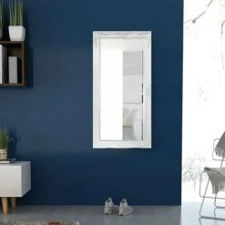 TRUE DEAL Miroir Mural Style Baroque 120 X 60 Cm Blanc -Miroir Soldes Boutique 26660526 3