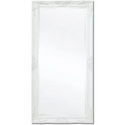 TRUE DEAL Miroir Mural Style Baroque 120 X 60 Cm Blanc -Miroir Soldes Boutique 26660526 4