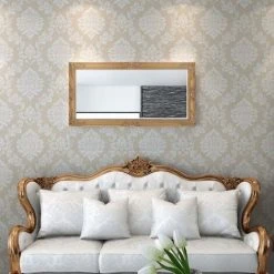 TRUE DEAL Miroir Mural Style Baroque 120 X 60 Cm Doré -Miroir Soldes Boutique 26660528 2