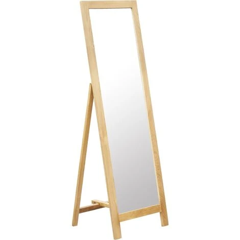 TRUE DEAL Miroir Sur Pied 48x46,5x150 Cm Bois De Chêne Solide 3 TRUE DEAL Miroir Sur Pied 48x46,5x150 Cm Bois De Chêne Solide