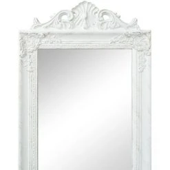TRUE DEAL Miroir Sur Pied Style Baroque 160 X 40 Cm Blanc -Miroir Soldes Boutique 26871825 3