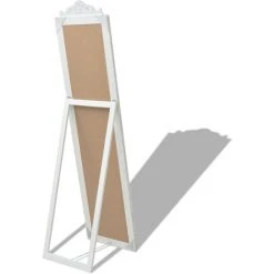 TRUE DEAL Miroir Sur Pied Style Baroque 160 X 40 Cm Blanc -Miroir Soldes Boutique 26871825 5