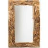 Miroir Mural Rectangulaire En Bois Raffa SKLUM Bois De Teck - 120 Cm -Miroir Soldes Boutique 26936900 1
