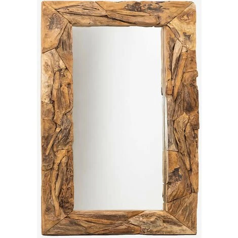 Miroir Mural Rectangulaire En Bois Raffa SKLUM Bois De Teck - 120 Cm 3 Miroir Mural Rectangulaire En Bois Raffa SKLUM Bois De Teck - 120 Cm