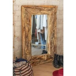 Miroir Mural Rectangulaire En Bois Raffa SKLUM Bois De Teck - 120 Cm 8 Miroir Mural Rectangulaire En Bois Raffa SKLUM Bois De Teck - 120 Cm -Miroir Soldes Boutique 26936900 2