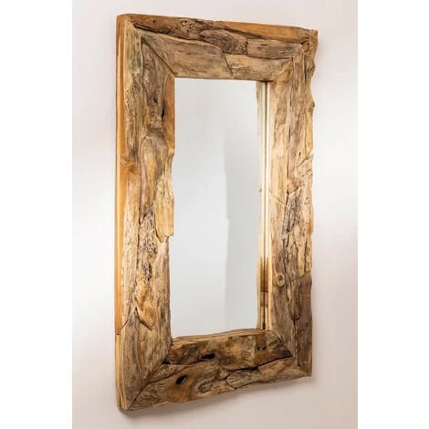 Miroir Mural Rectangulaire En Bois Raffa SKLUM Bois De Teck - 120 Cm 5 Miroir Mural Rectangulaire En Bois Raffa SKLUM Bois De Teck - 120 Cm – Image 3