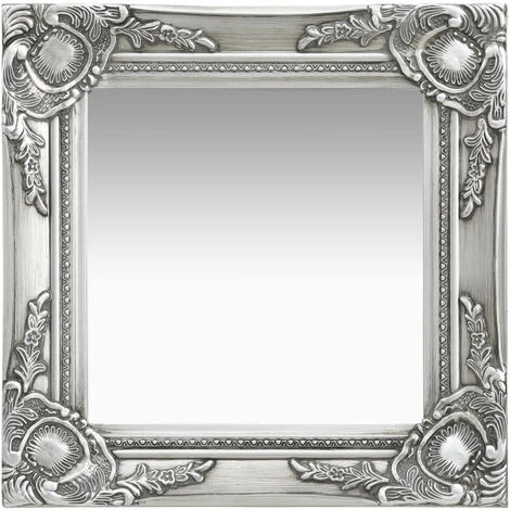 ASUPERMALL Miroir Mural Style Baroque 40x40 Cm Argente 3 ASUPERMALL Miroir Mural Style Baroque 40x40 Cm Argente