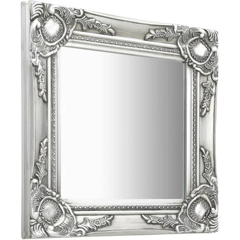 ASUPERMALL Miroir Mural Style Baroque 40x40 Cm Argente 4 ASUPERMALL Miroir Mural Style Baroque 40x40 Cm Argente – Image 2