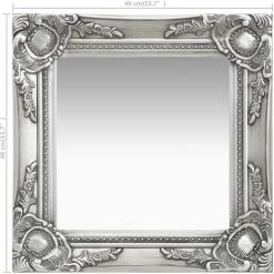 ASUPERMALL Miroir Mural Style Baroque 40x40 Cm Argente 11 ASUPERMALL Miroir Mural Style Baroque 40x40 Cm Argente -Miroir Soldes Boutique 26965774 5