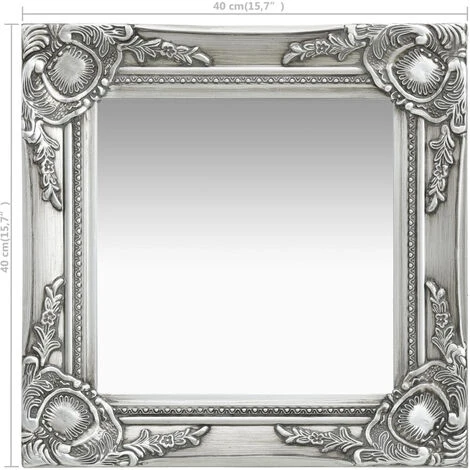 ASUPERMALL Miroir Mural Style Baroque 40x40 Cm Argente 7 ASUPERMALL Miroir Mural Style Baroque 40x40 Cm Argente – Image 5