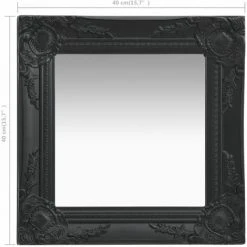 ASUPERMALL Miroir Mural Style Baroque 40x40 Cm Noir 11 ASUPERMALL Miroir Mural Style Baroque 40x40 Cm Noir -Miroir Soldes Boutique 26965775 5